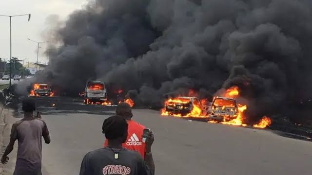 BREAKING: Panic as Petrol Tanker Explodes In Edo, Several Feared Dead