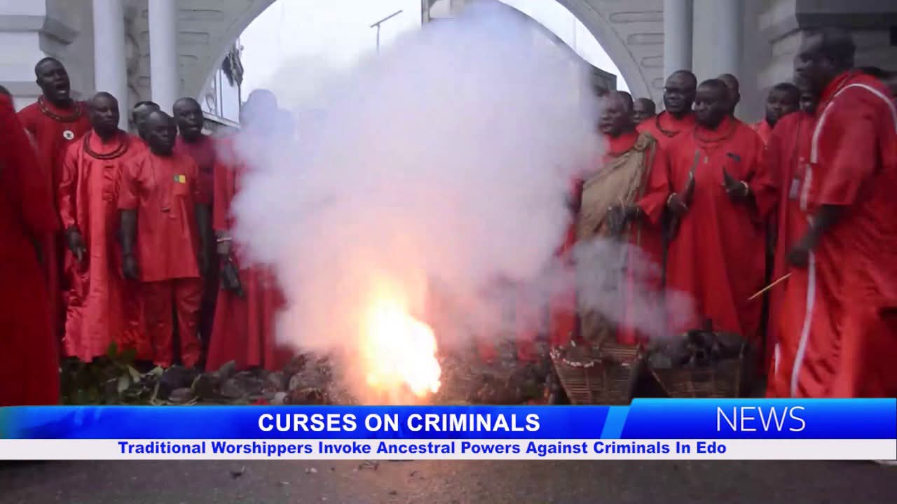 PHOTOS: Oba of Benin places curse on kidnappers, armed robbers, criminals