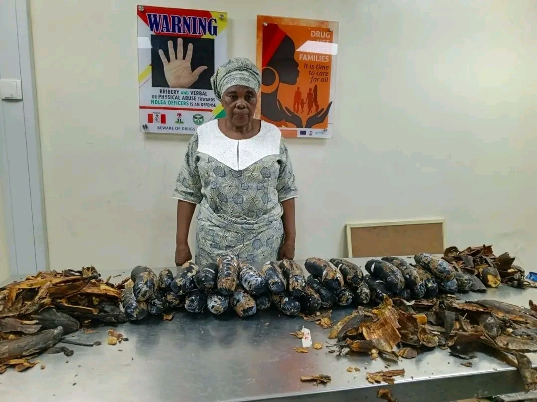 JUST IN: The NDLEA has arrested Nigerian-British grandma with 13kg cocaine hidden in plantain peels