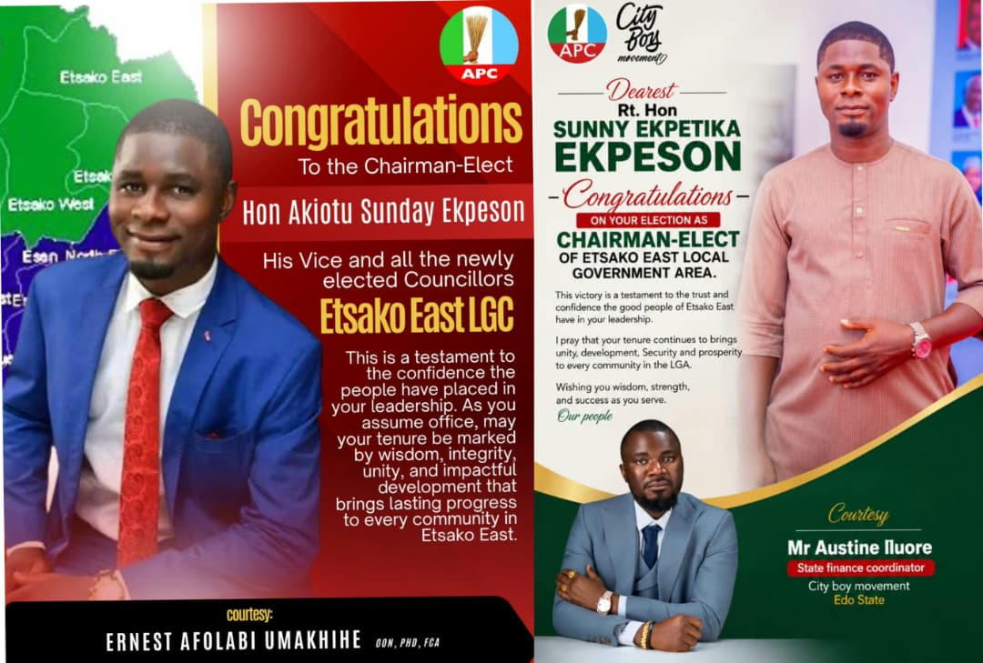Etsako East Victory Resonates Beyond Borders as APC Heavyweights Umakhihe, Iluore Celebrate Chairman-Elect Sunny Ekpeson